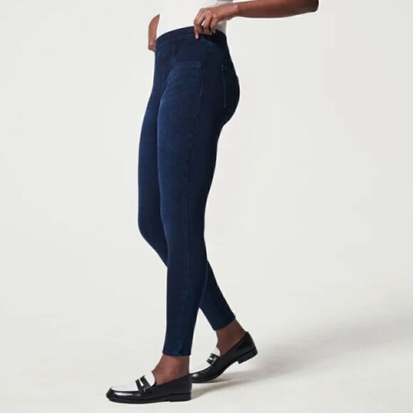 Spanx Jean-ish Ankle Leggings Twilight Blue Size Medium - Picture 1 of 9